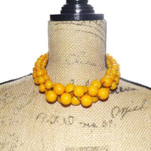 Orange Cluster Beaded Choker
